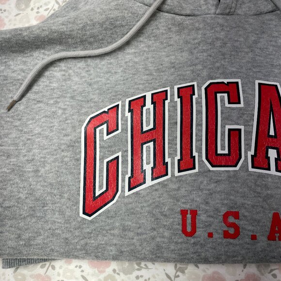 SHEIN Hoodie Sweatshirt "Chicago USA" - Heather Gray - Women's Medium - GUC - Picture 3 of 14